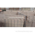 barrera de tipo Hesco llena de arena soldada con alambre galvanizado